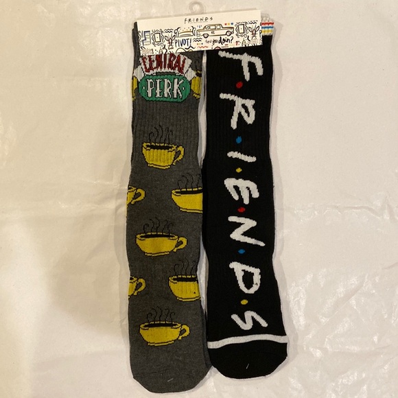 hypoline Accessories - Friends TV Show Tall Socks feat. Central Perk and iconic FRIENDS logo NWT 2 pair